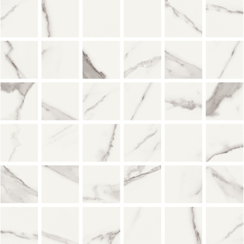 Vallelunga - 2"x2" Statuario Honed Porcelain Mosaic Tile (11.8"x11.8" Sheet - Lapped Finish)