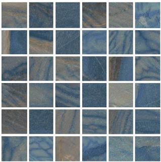 Happy Floors - 2"x2" Macaubas Azul Anticato Porcelain Mosaic Tile (12"x12" Sheet)