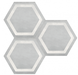 Anatolia - 7"x8" Form Ice Hexagon Frame Porcelain Tile (Matte Finish)
