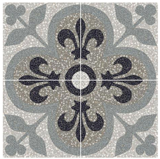 Marazzi - 8"x8" D_Segni Terrazzo Fleur-di-lis Porcelain Tile M1LS