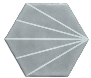 Novalinea - 6"x7" Geometric GREY STRIPED Porcelain Hexagon Tile