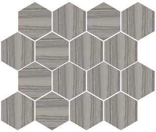 Happy Floors - Silver Dark Hexagon Mosaic Tile (12"x14" Sheet)