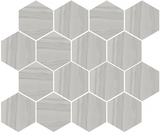 Happy Floors - Silver Grey Hexagon Mosaic Tile (12"x14" Sheet)