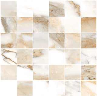 Happy Floors - 2"x2" Crash Beige Natural Mosaic Tile (12"x12" Sheet)