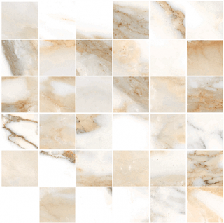 Happy Floors - 2"x2" Crash BEIGE Natural Mosaic Tile (Matte Finish - 12"x12" Sheet)