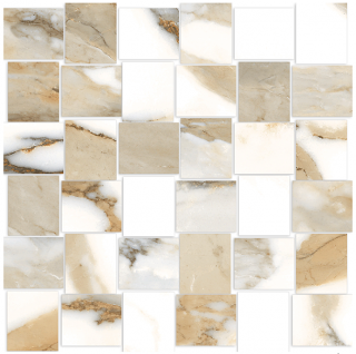 Happy Floors - Crash BEIGE Basketweave Natural Mosaic Tile (Matte Finish - 12"x12" Sheet)