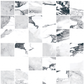 Happy Floors - 2"x2" Crash BLANCO Polished Mosaic Tile (Polished Finish - 12"x12" Sheet)