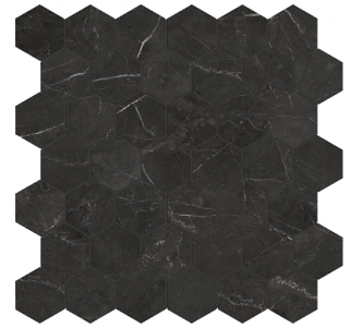 Anatolia - 2" La Marca Nero Venato Polished Hexagon Mosaic Tile