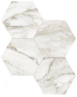 Anatolia - 6" La Marca Calacatta Paonazzo Honed Hexagon Mosaic Tile