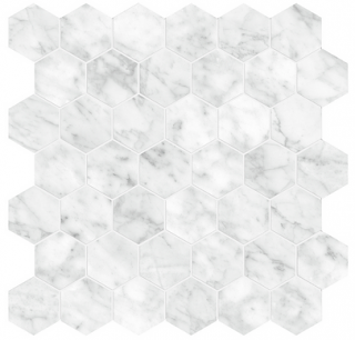 Anatolia - 2" La Marca Carrara Gioia Polished Hexagon Porcelain Mosaic Tile