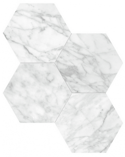 Anatolia - 6" La Marca Carrara Gioia Polished Hexagon Porcelain Mosaic Tile