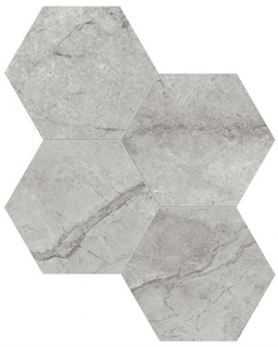 Anatolia - 6" La Marca Paradiso Argento Polished Hexagon Porcelain Mosaic Tile