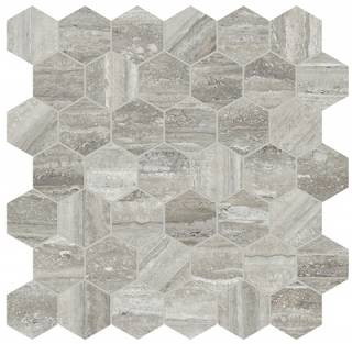 Anatolia - 2" La Marca Travertino Instrata Polished Porcelain Hexagon Mosaic Tile