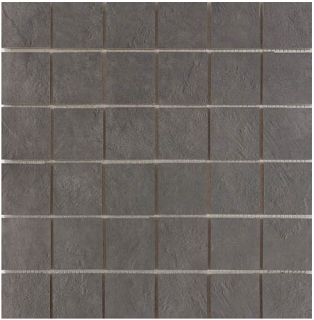 Happy Floors - 2"x2" Newton Graphite Semi-Polished Porcelain Mosaic Tile (12"x12" Sheet)