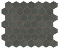 Marazzi - 1-1/2"x1-1/2" Moroccan Concrete Charcoal Porcelain Hexagon Mosaic Tile MC57