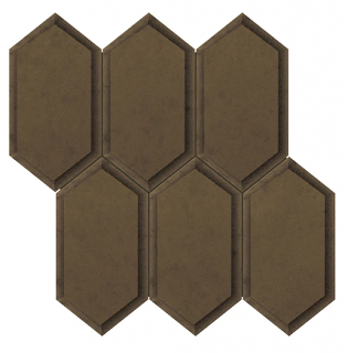 Anatolia - Obsidian Antique Bronze Beveled Crystal Hexagon Mirror Mosaic Tile