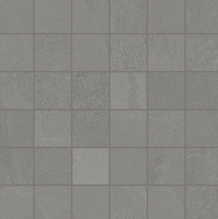 Unicom Starker - 2"x2" Brazilian Slate Silk Grey Porcelain Mosaic Tile (Matte Finish - 11-3/4"x11-3/4" Sheet)