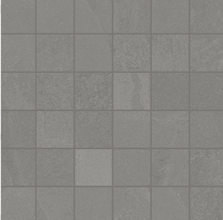 Unicom Starker - 2"x2" Brazilian Slate Silk Grey Porcelain Mosaic Tile (Matte Finish - 11-3/4"x11-3/4" Sheet)