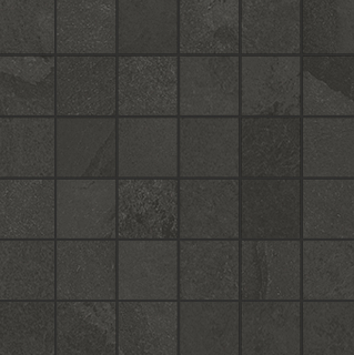 Unicom Starker - 2"x2" Brazilian Slate Rail Black Porcelain Mosaic Tile (Matte Finish - 11-3/4"x11-3/4" Sheet)