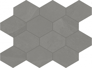 Unicom Starker - Brazilian Slate Silk Grey Porcelain Hexagon Mosaic Tile (Matte Finish - 10"x13" Sheet)