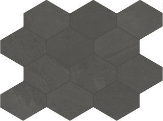 Unicom Starker - Brazilian Slate Pencil Grey Porcelain Hexagon Mosaic Tile (Matte Finish - 10"x13" Sheet)