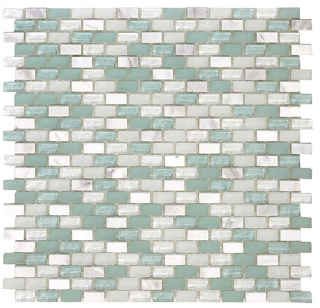 Project Deco SoBe Aqua Mini-Brick Mosaic Tile (11.3"x11.4" Sheet)