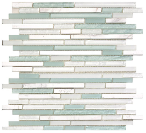 Project Deco SoBe Aqua Sticks Mosaic Tile (11.8"x11.8" Sheet)