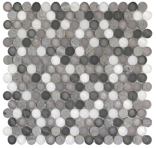 Project Deco SoBe Dusk Penny Round Mosaic Tile (12.4"x11.5" Sheet)