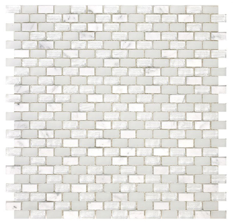 Project Deco SoBe Ice Mini-Brick Mosaic Tile (11.3"x11.4" Sheet)