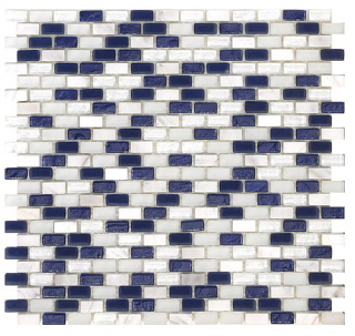 Project Deco SoBe Marine Mini-Brick Mosaic Tile (11.3"x11.4" Sheet)