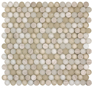 Project Deco SoBe Sand Penny Round Mosaic Tile (12.4"x11.5" Sheet)