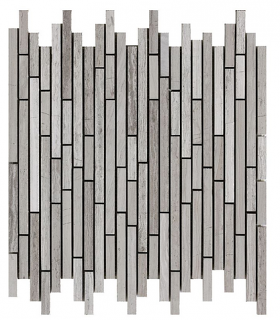 Project Deco Wooden White Sticks Natural Stone Mosaic Tile (11.3"x11.7" Sheet)