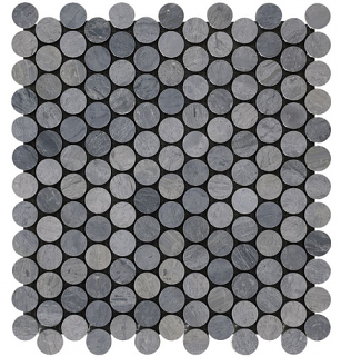 Project Deco Wooden Silver Penny Round Natural Stone Mosaic Tile (12.2"x12.4" Sheet)