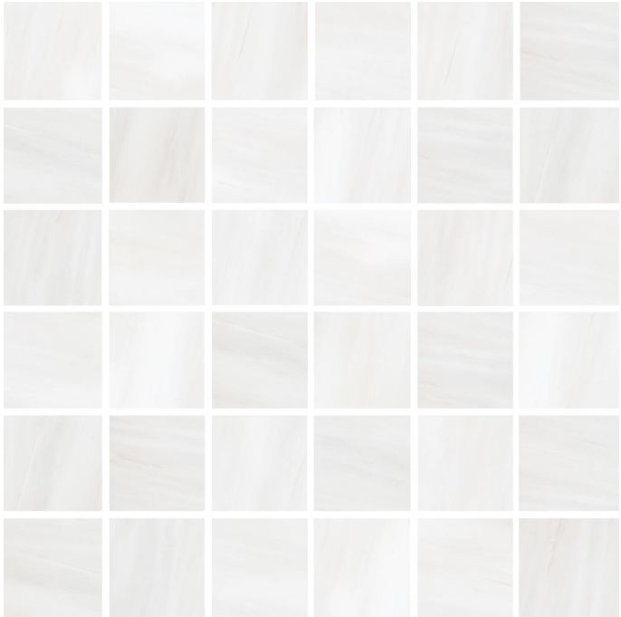 Happy Floors - 2"x2" Dolomite White Polished Porcelain Mosaic Tile (12"x12" Sheet)