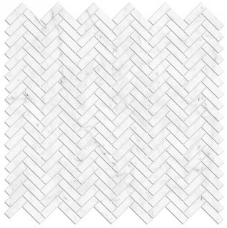 Bianco Carrara Honed Marble Herringbone Mosaic Tile