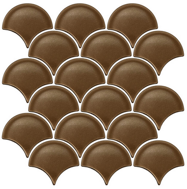 Questech - Classic Metal Tile Line Bronze Scallop Mosaic Tile (6 sheets - 10"x10-1/4")