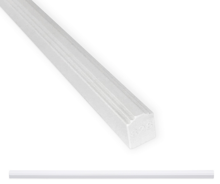 Questech - 1/2"x12" Cornice Bright White Matte Cast Stone Pencil Liner