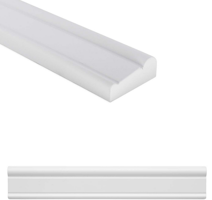 Questech - 2"x12" Bright White Matte Linear Chair Rail