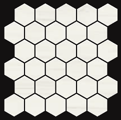 Gazzini - 2" White Dolomite Polished Porcelain Hexagon Mosaic Tile (12"x12" Sheet)