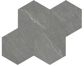 Anatolia - 6" Nord Chromium Porcelain Hexagon Mosaic Tile (Matte Finish)