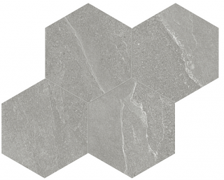 Anatolia - 6" Nord Palladium Porcelain Hexagon Mosaic Tile (Matte Finish)