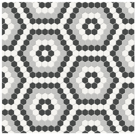 Anatolia - Soho Midnight Blend Hexagon Pattern Glazed Porcelain Mosaic Tile (Matte Finish)