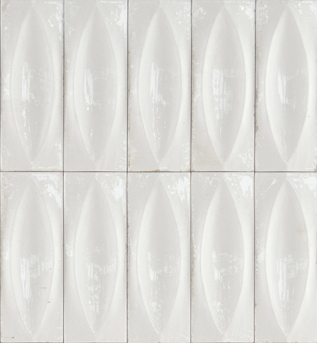 Ragno - 3"x8" Gleeze Bianco Struttura Eye 3D Deco Glossy Wall Tile