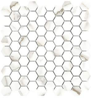 Anatolia - 1-1/4"x1-1/4" Mayfair Calacatta Oro Polished Hexagon Porcelain Mosaic Tile