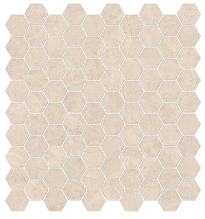 Anatolia - 1-1/4"x1-1/4" Mayfair Allure Ivory Polished Hexagon Porcelain Mosaic Tile