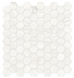 Anatolia - 1-1/4"x1-1/4" Mayfair Suave Bianco Polished Hexagon Porcelain Mosaic Tile