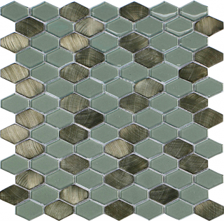 Iridium Jade Hexagon Mosaic Tile (11.5"x11.9" Sheet)