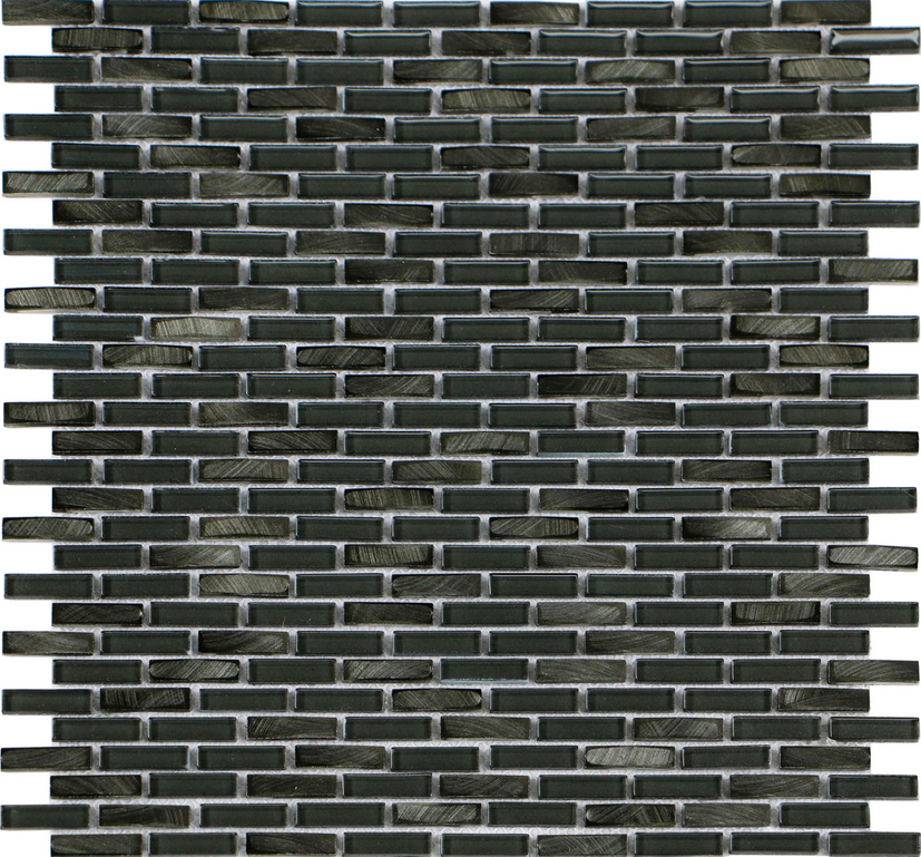 Iridium Anthracite Mini-Brick Mosaic Tile (11.9"x12" Sheet)