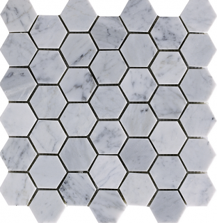 Project Deco Statuario Hexagon Natural Stone Mosaic Tile (12"x11.7" Sheet)