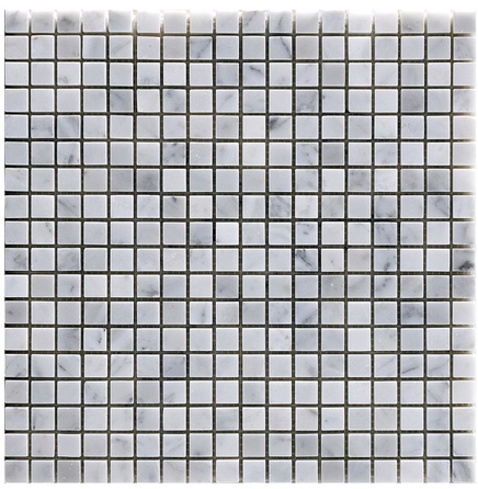 Project Deco 5/8"x5/8" Carrara Natural Stone Mosaic Tile (12"x12" Sheet)